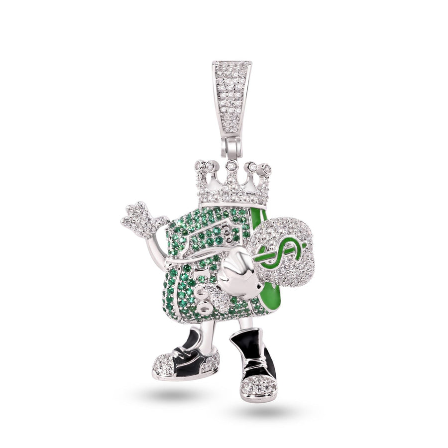 Dije Bolsa de Dinero Cash King en Plata 925 – Lujo con actitud