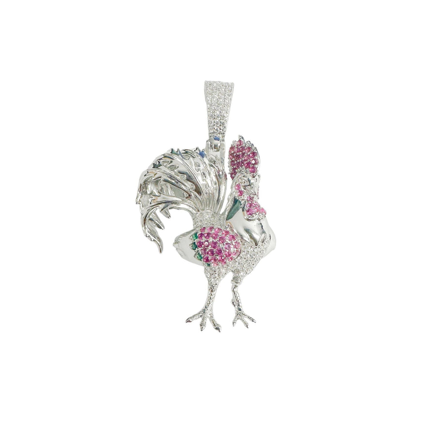 Dije Gallo con Circonitas en Plata 925 – Color y tradición