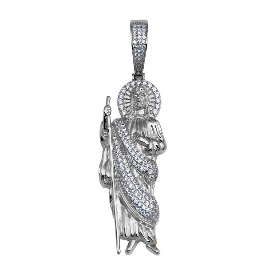 Dije San Judas Hip Hop con Circonitas en Plata 925 – Fuerza y fe