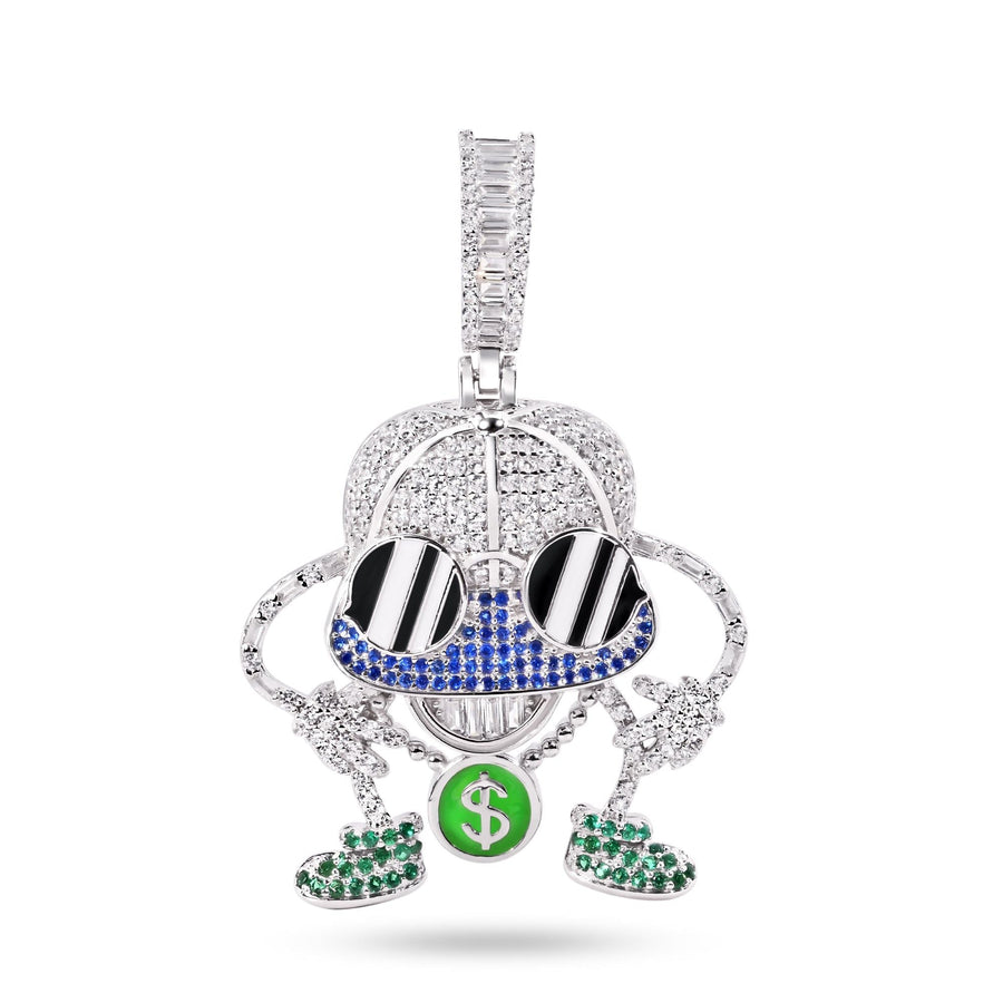 Dije Gafas Hip Hop con Circonitas en Plata 925 – Estilo con brillo