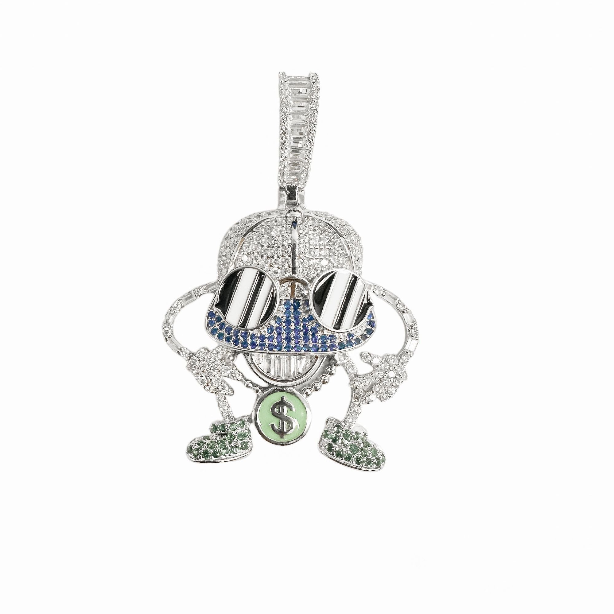 Dije Gafas Hip Hop con Circonitas en Plata 925 – Estilo con brillo