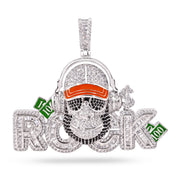 Dije Mono Hip Hop con Circonitas Verdes en Plata 925 – Estilo audaz