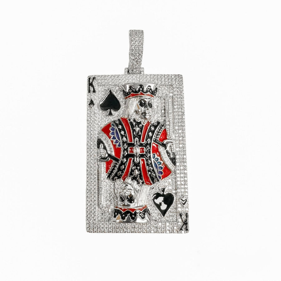 Dije Rey de Picas con Circonitas y Esmalte en Plata 925 – Realeza audaz