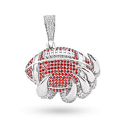 Dije Balón de Futbol Americano con Zirconias en Plata 925 – Naranja