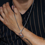 Dije Balón de Futbol Americano con Zirconias en Plata 925 – Naranja