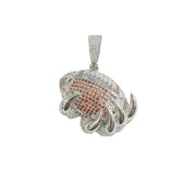 Dije Balón de Futbol Americano con Zirconias en Plata 925 – Naranja
