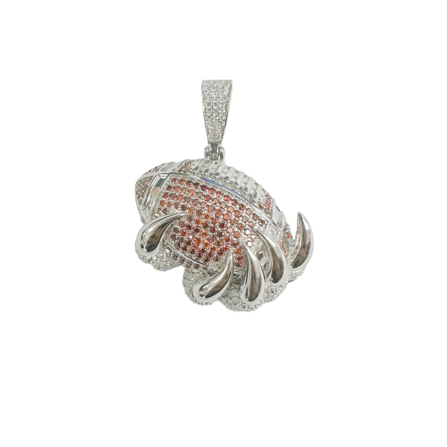 Dije Balón de Futbol Americano con Zirconias en Plata 925 – Naranja