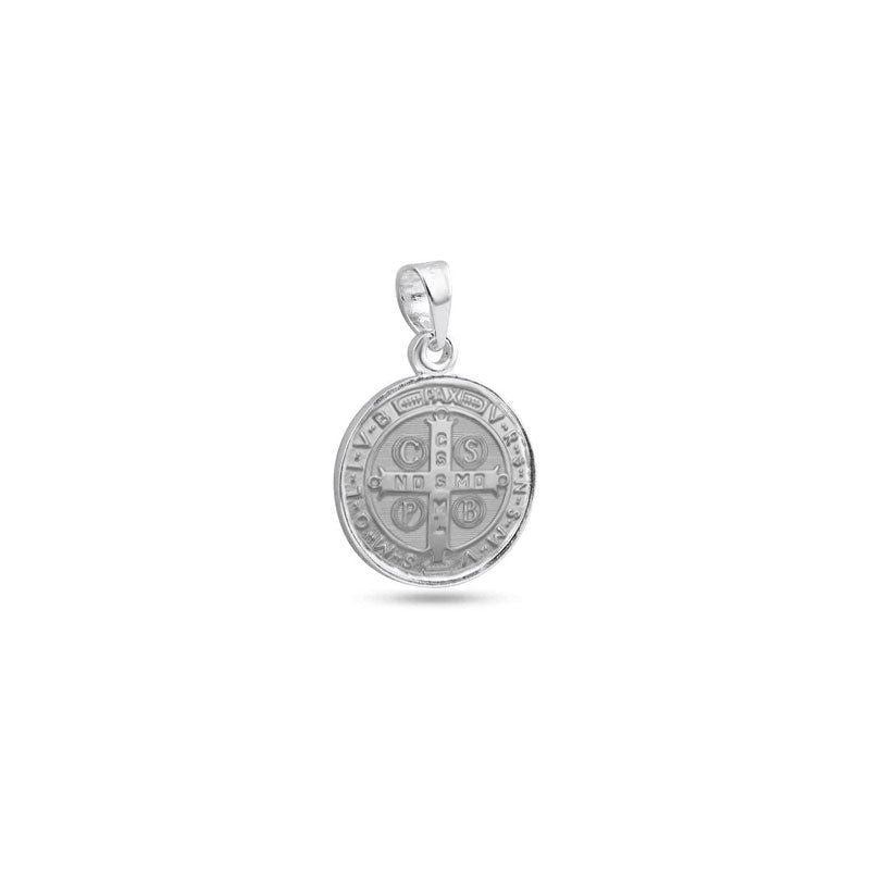 Dije Medallón San Benito en Plata 925 – Brillo de alto pulido