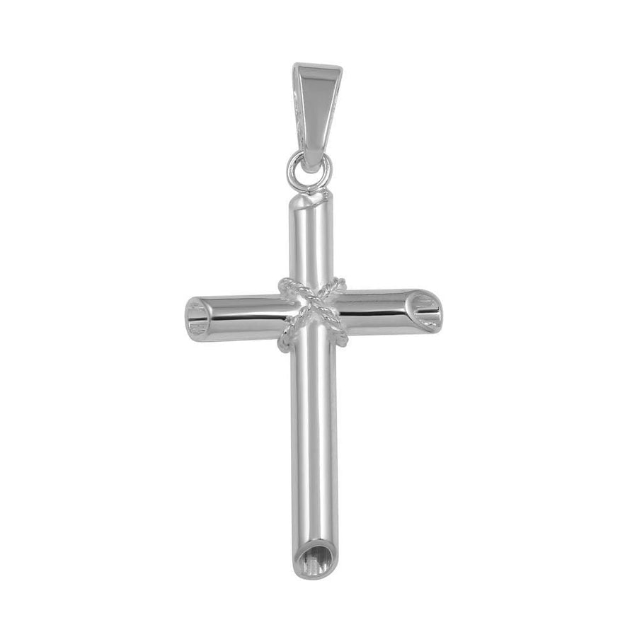 Dije Cruz Hueca y Cuerda en Plata 925 – Diseño atemporal