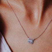 Collar Cuadrado con Circonitas Baguette - Plata 925 con Rodio