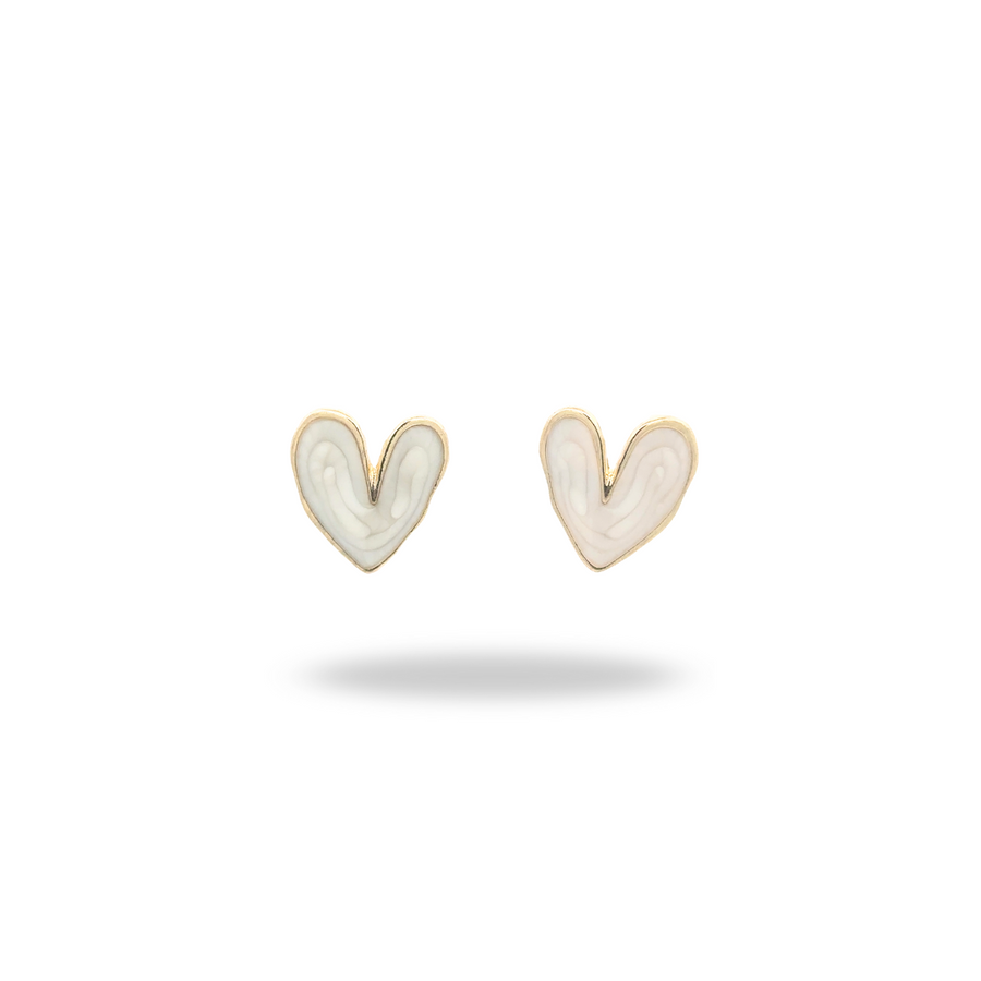 Aretes Corazón con Detalle Marmoleado – Amor que combina con todo