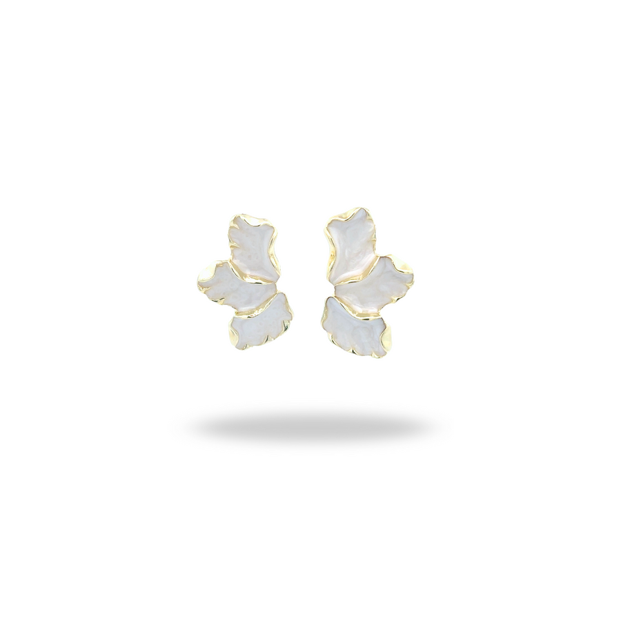 Aretes Ginkgo Marmoleados – Inspiración natural, diseño elegante