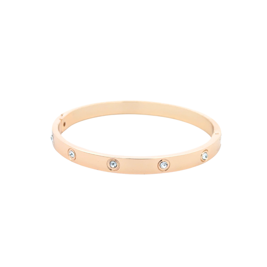 Pulsera Tipo Brazalete Dorada con Zirconias – Minimalismo que brilla