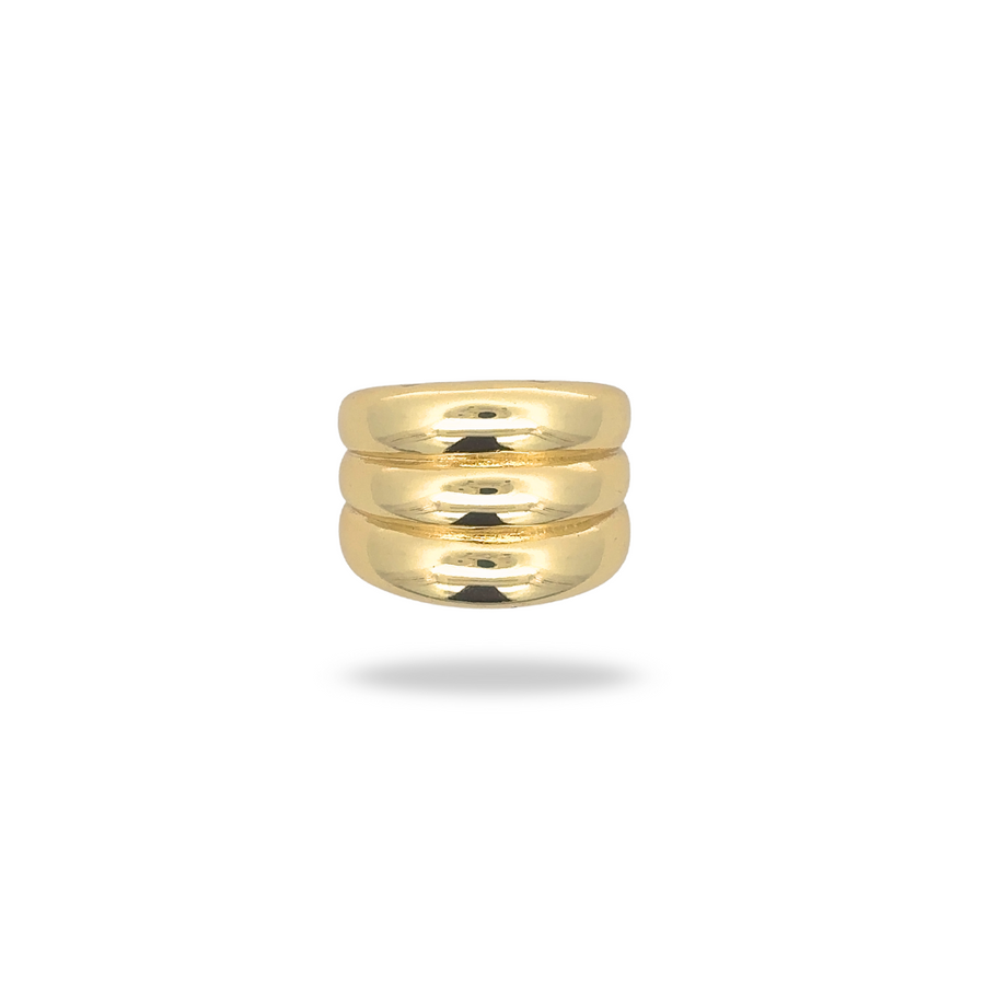 Anillo Bold Triple Ajustable – Elegancia dorada sin esfuerzo
