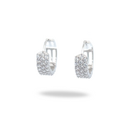 Arracadas de plata 925 con rodio y pavé brillante triple línea