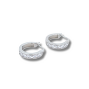 Arracadas Plata 925 con circonias cuadradas en canal