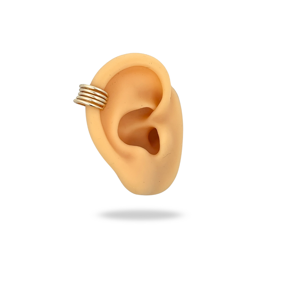 Ear Cuff Dorado Liso – Estilo moderno sin perforación