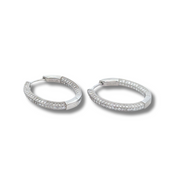 Arracadas de plata con triple línea de zirconias