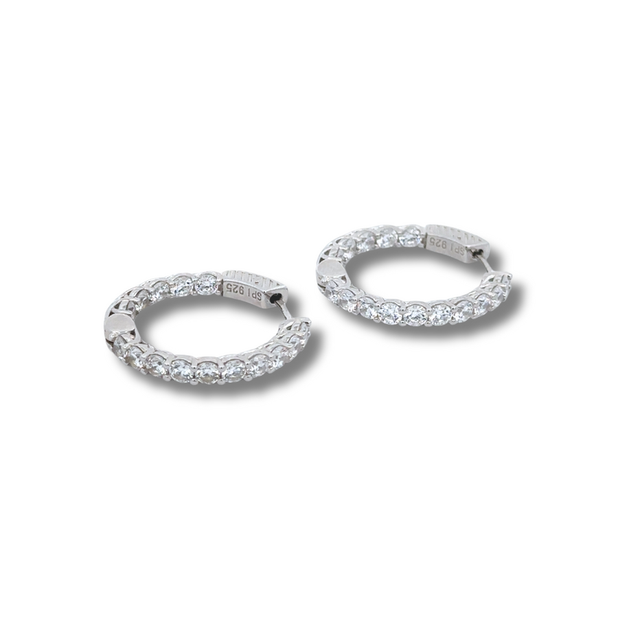 Arracadas estilo Eternity - Plata 925. Rodium Plated