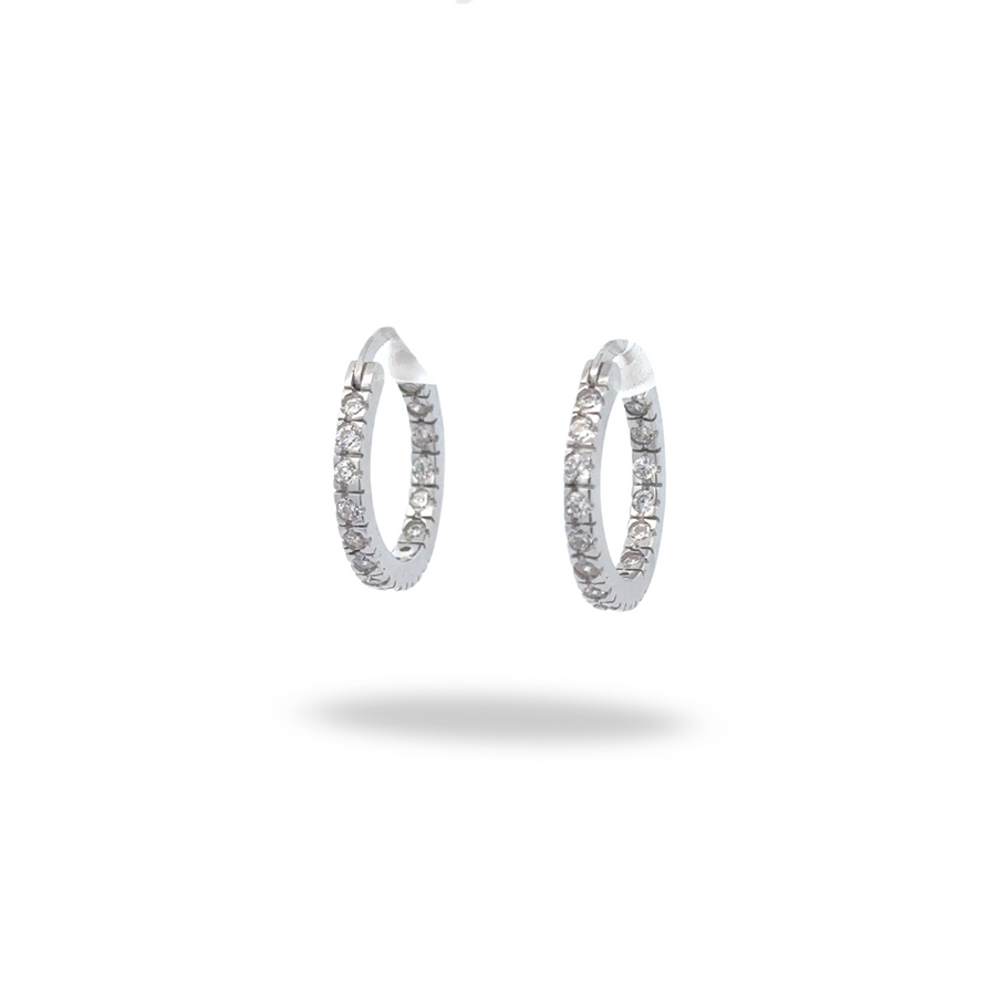 Arracadas con zirconias corte brillante - Plata 925. Rodium Plated
