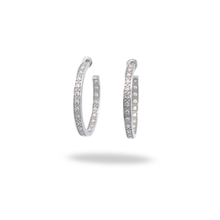 Arracadas Classic Zirconia Micro Pave - Plata 925. Rodium Plated