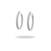 Arracadas de plata con rodio y triple línea de zirconias