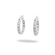 Arracadas de Plata con Rodio y Circonias con Textura Vintage