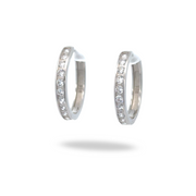 Arracadas de plata con rodio y zirconias engastadas tipo canal