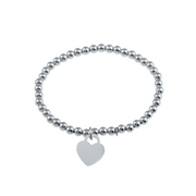 Pulsera Corazón Plata 925 con Rodio