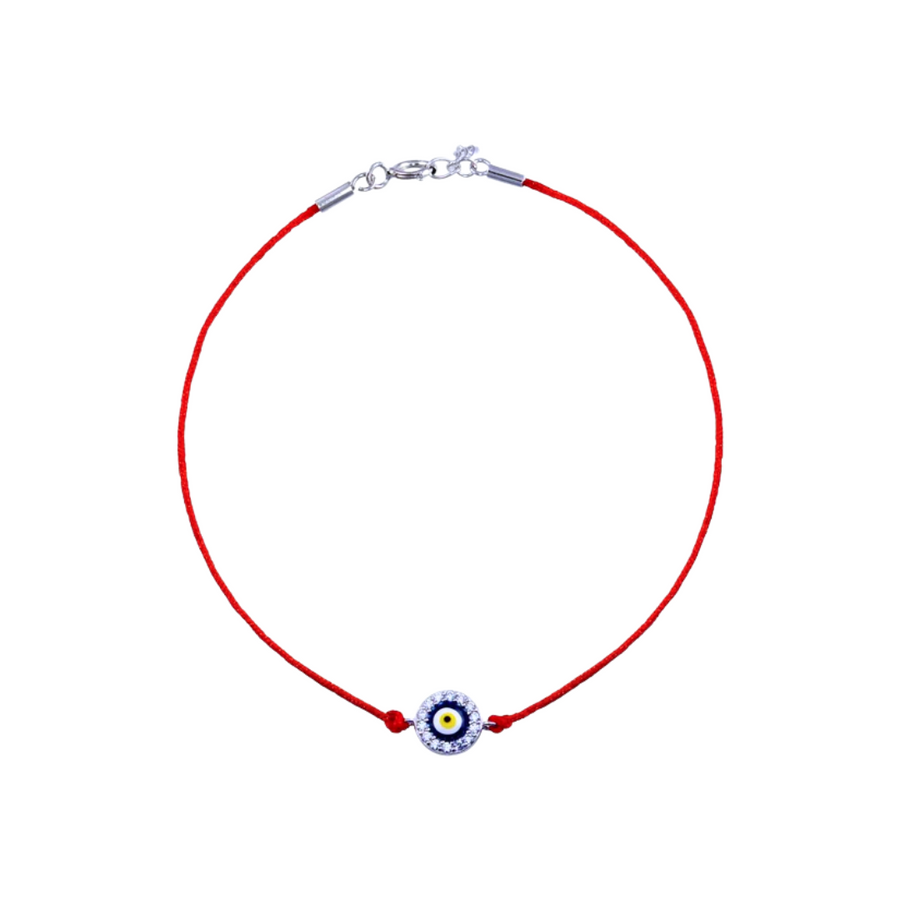 Pulsera Amuleto  Evil Eye – Hilo rojo con dije en Plata 925 y rodio