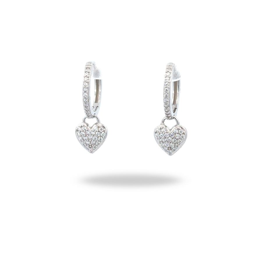 Arracadas con Dije de Corazón en Zirconias – Amor que brilla