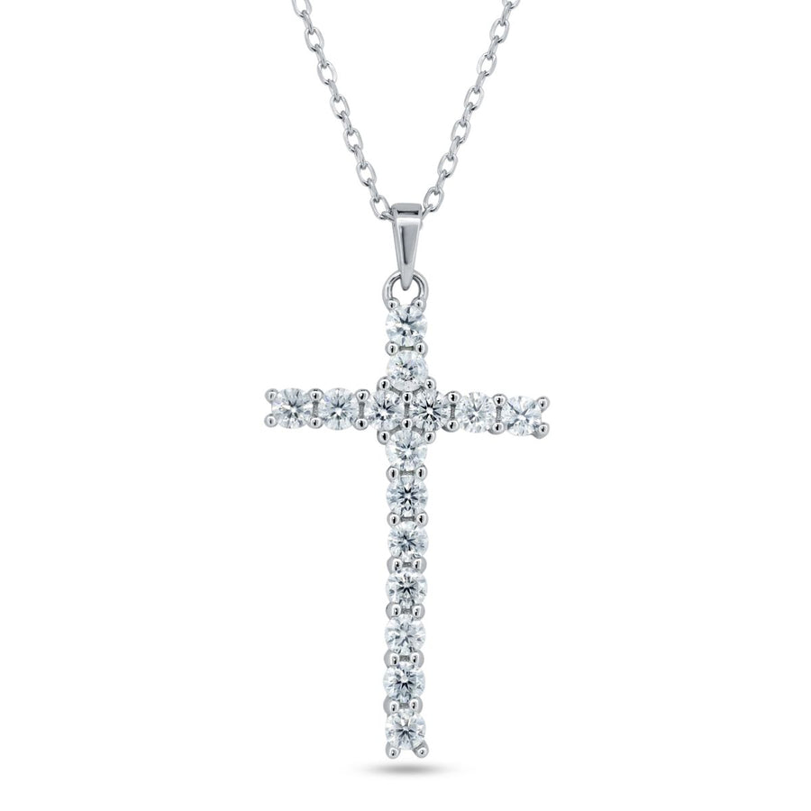 Collar Cruz de Moissanita Ajustable - Plata 925 con Rodio
