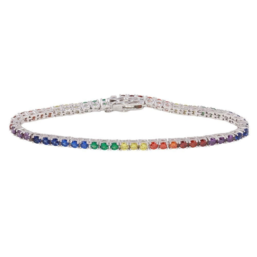 Pulsera Tenis Arcoíris en Plata 925 – Brillo de colores