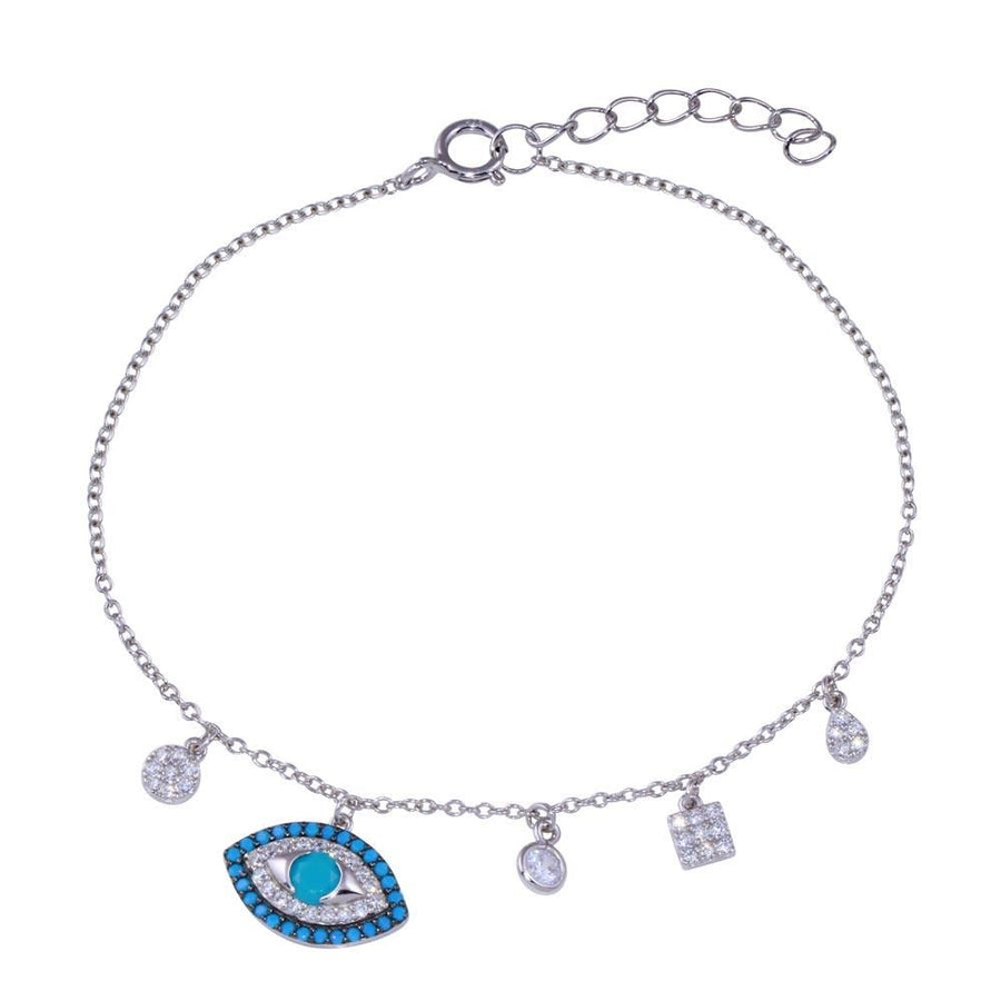 Pulsera Ojo Turco con Charms en Plata 925 – Protección colorida