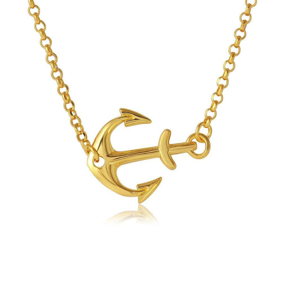 Collar Ancla en Plata 925 – Baño de oro con estilo