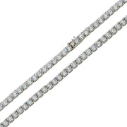 Cadena Tenis con Circonitas Redondas de 4 mm en Plata 925 – Brillo clásico