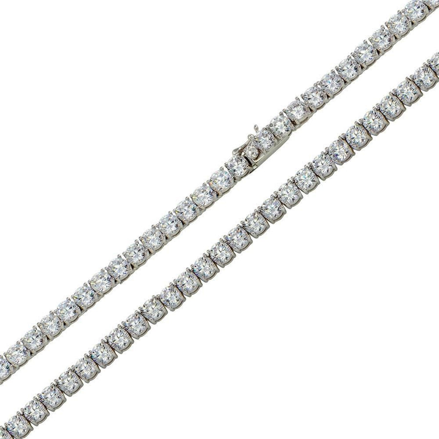 Cadena Tenis con Circonitas Redondas de 4 mm en Plata 925 – Brillo clásico