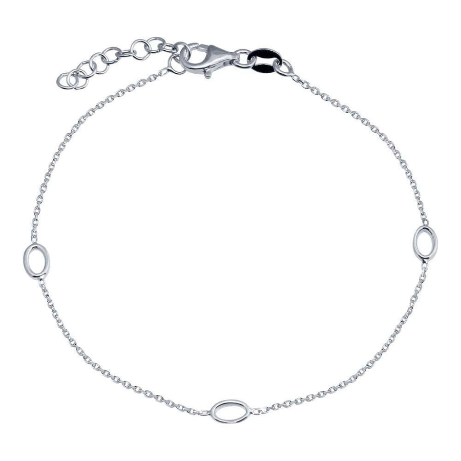 Pulsera Tres Óvalos en Plata 925 – Elegancia en cadena