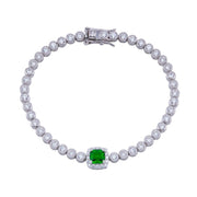 Pulsera Tenis con Halo Central en Plata 925 – Elegancia diaria