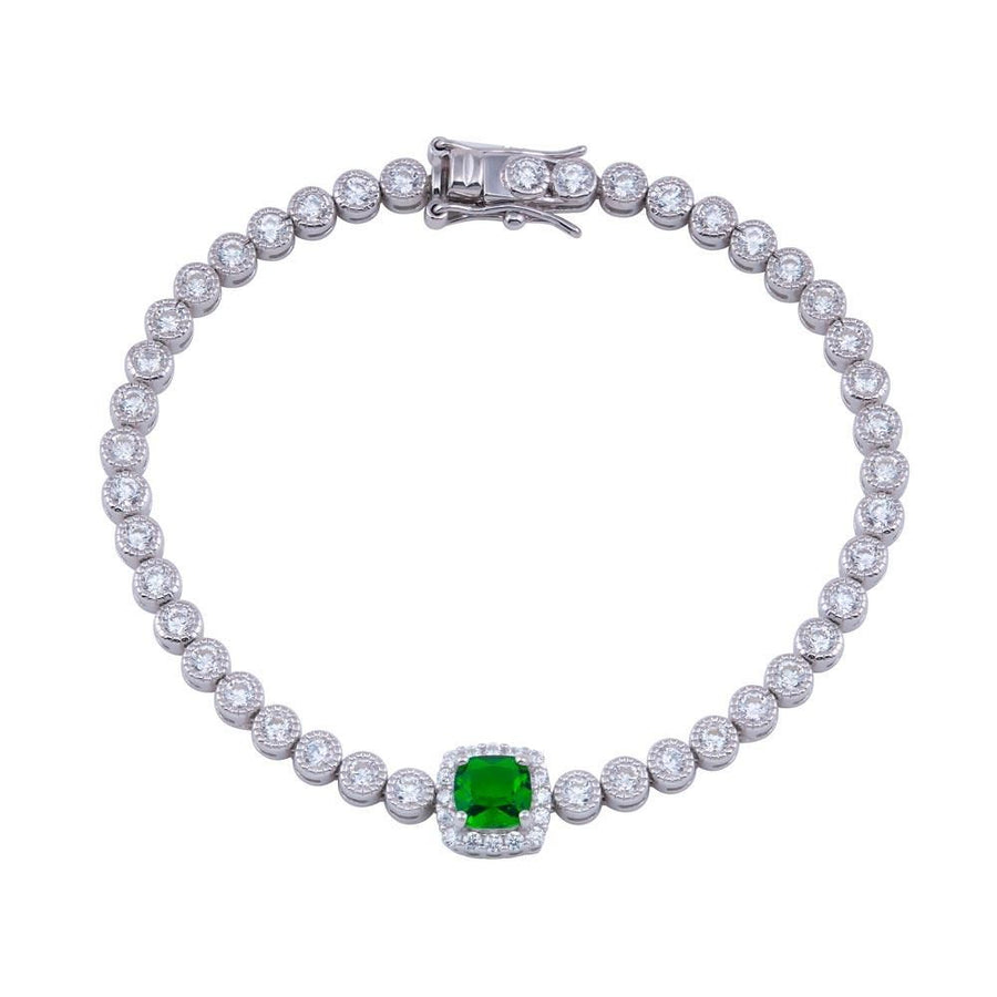 Pulsera Tenis con Halo Central en Plata 925 – Elegancia diaria