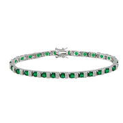 Pulsera Tenis Azul, Verde y Clara en Plata 925 – Brillo que combina