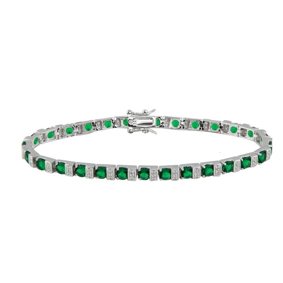 Pulsera Tenis Azul, Verde y Clara en Plata 925 – Brillo que combina