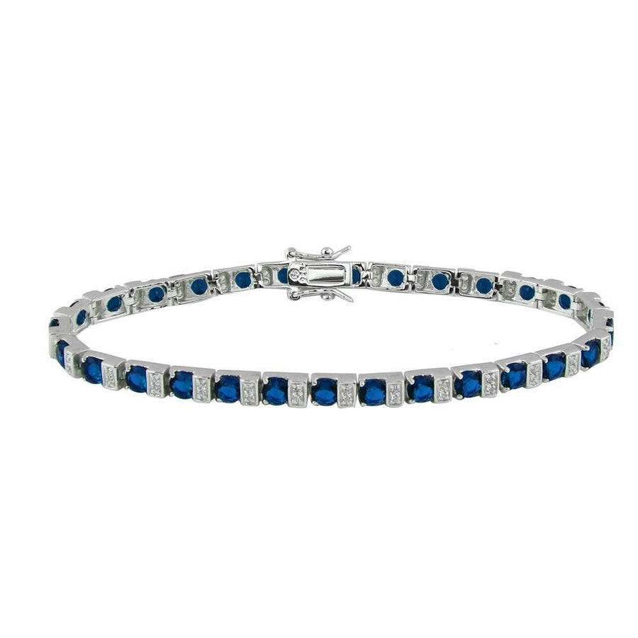 Pulsera Tenis Azul, Verde y Clara en Plata 925 – Brillo que combina