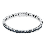 Pulsera Tenis Zirconia Negra 4 mm en Plata 925 – Drama sofisticado