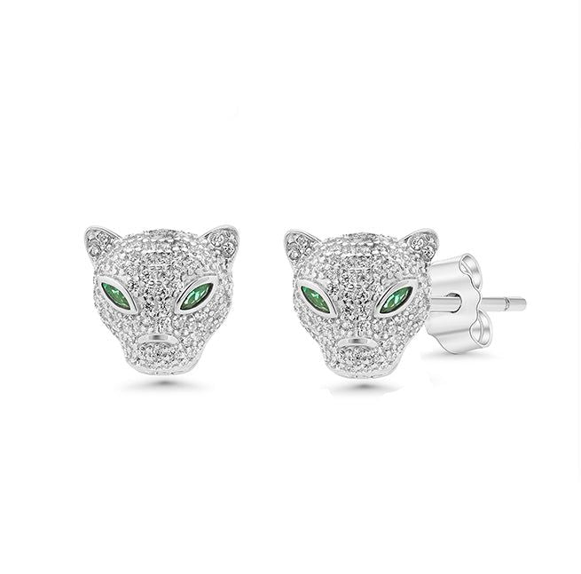 Set Leopardo con Ojos Verdes en Plata 925 – Estilo salvaje