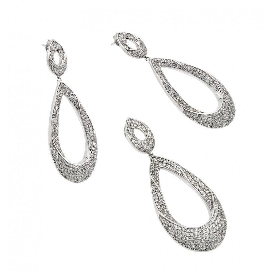 Set Lágrima Abierta con Zirconia en Plata 925 – Micro pavé brillante