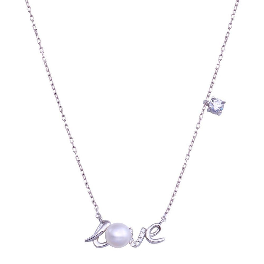 Collar Amor de Nácar con Circonitas - Plata 925 con Rodio