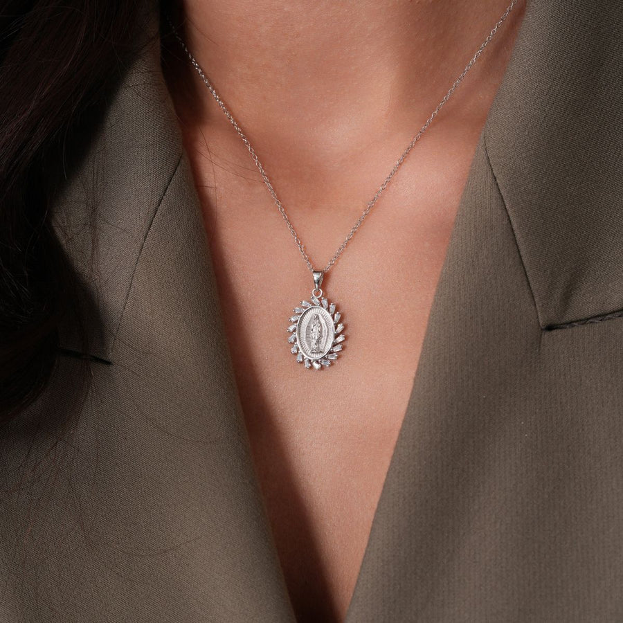 Collar Corazón de Oso con Circonita Roja - Plata 925 con Rodio